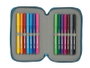 Safta Plumier doble pqño 28 pcs blackfit8 egeo - Trousse double compartiment 28 pièces pour enfants - Bleu