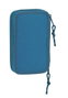 Safta Plumier doble pqño 28 pcs blackfit8 egeo - Trousse double compartiment 28 pièces pour enfants - Bleu