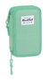 Safta Plumier double compartiment 28 pièces, Turquoise, Polyester 600D, pour 3 ans
