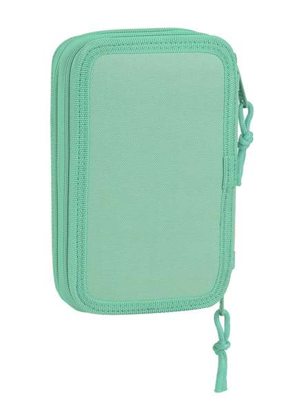 Safta Plumier double compartiment 28 pièces, Turquoise, Polyester 600D, pour 3 ans