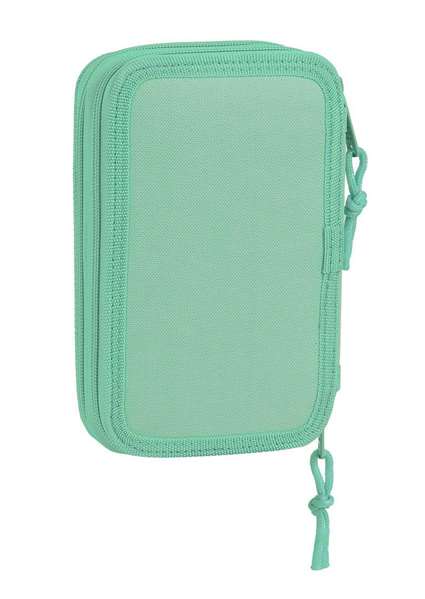 Safta Plumier double compartiment 28 pièces, Turquoise, Polyester 600D, pour 3 ans