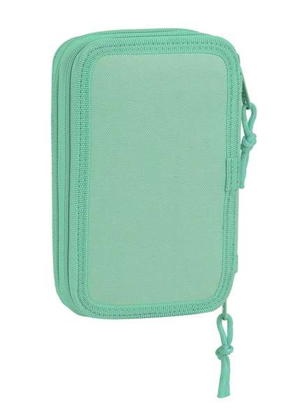 Safta Plumier double compartiment 28 pièces, Turquoise, Polyester 600D, pour 3 ans