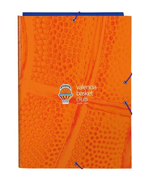 Safta - Carpeta folio 3 solapas Valencia Basket 26x33,5x2,5cm - Classeur format A4 à 3 rabats en polyester 600D, bleu et orange Safta - Carpeta folio 3 solapas Valencia Basket 26x33,5x2,5cm - Classeur format A4 à 3 rabats en polyester 600D, bleu et orange