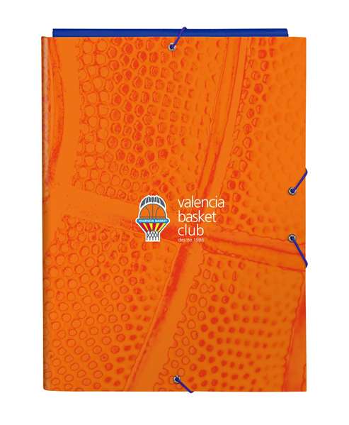 Safta - Carpeta folio 3 solapas Valencia Basket 26x33,5x2,5cm - Classeur format A4 à 3 rabats en polyester 600D, bleu et orange Safta - Carpeta folio 3 solapas Valencia Basket 26x33,5x2,5cm - Classeur format A4 à 3 rabats en polyester 600D, bleu et orange