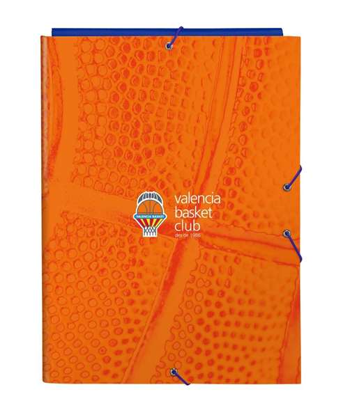 Safta - Carpeta folio 3 solapas Valencia Basket 26x33,5x2,5cm - Classeur format A4 à 3 rabats en polyester 600D, bleu et orange Safta - Carpeta folio 3 solapas Valencia Basket 26x33,5x2,5cm - Classeur format A4 à 3 rabats en polyester 600D, bleu et orange