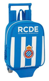 Safta Mochila Rcd Espanyol Sac à dos pour la crèche à roulettes 22x28x10 cm en polyester 600D - Bleu et Blanc