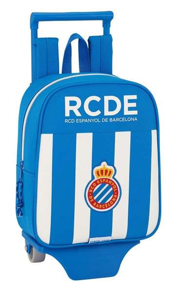 Safta Mochila Rcd Espanyol Sac à dos pour la crèche à roulettes 22x28x10 cm en polyester 600D - Bleu et Blanc