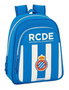 Safta Mochila Infantil Adaptable Carro Rcd Espanyo - Sac à dos enfant pour poussette, 27 x 33 x 10 cm, Polyester 600D, Blanc et Bleu