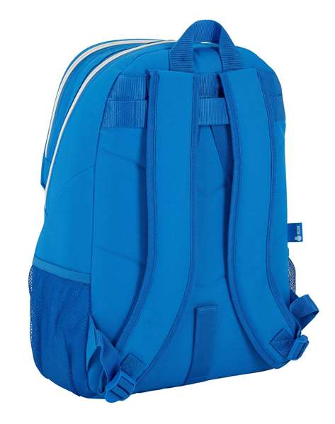 Safta Mochila Sac à dos Adaptable Poussette Espagnol 32 x 44 x 16 cm Polyester 600D, Blanc et Bleu - Pour 3 ans