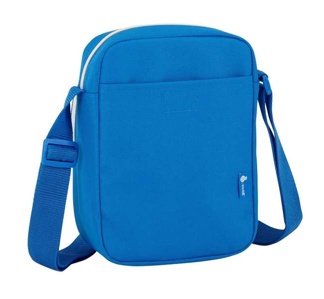 Safta - Bandoulière petite RCD espagnol pour enfant, 16x22x6 cm, 600D polyester, blanc et bleu