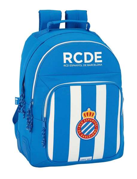 Safta Rcd Mochila doble adapt.carro Sac à dos double pour caddie Espagnol 32 x 42 x 15 cm Polyester 600D Blanc et Bleu