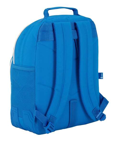 Safta Rcd Mochila doble adapt.carro Sac à dos double pour caddie Espagnol 32 x 42 x 15 cm Polyester 600D Blanc et Bleu