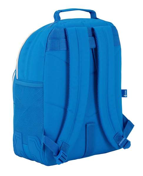 Safta Rcd Mochila doble adapt.carro Sac à dos double pour caddie Espagnol 32 x 42 x 15 cm Polyester 600D Blanc et Bleu