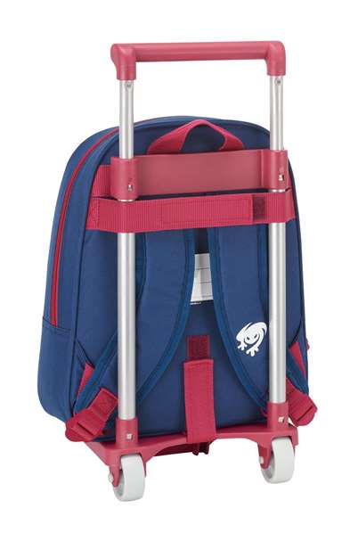 Safta Moch 524 + Carro 705 - Sac à dos avec chariot levante pour enfants 3 ans - 27 x 33 x 10 cm - Polyester 600D - Bleu et Grenat