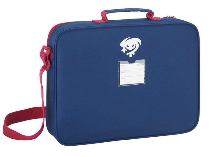 Safta Cartera Extraescolares Levante U.D. - Sacoche 38 x 28 x 6 cm - Polyester 600D - Bleu et Grenat - Recommandé 3 ans