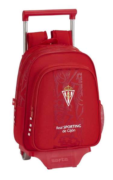 Safta Moch 524+Carro 705 Real Sporting De Gijo Sac à dos avec chariot 27x33x10 cm Rouge Polyester 600D Âge 3 ans Safta Moch 524+Carro 705 Real Sporting De Gijo Sac à dos avec chariot 27x33x10 cm Rouge Polyester 600D Âge 3 ans
