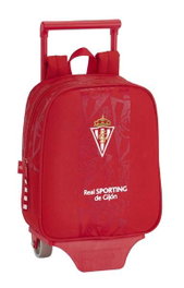 Safta Moch 232+Carro 805 Real Sporting De Gijo - Sac à dos avec chariot pour enfant 3 ans - Polyester 600D - 22x28x10 cm - Rouge - Produit en espagnol