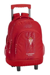 Safta Mochila Gde. C/Ruedas Compact Real Sport - Sac à dos grand avec roues compact, 32x45x21 cm, polyester 600D, rouge