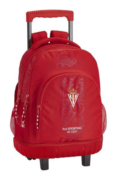 Safta Mochila Gde. C/Ruedas Compact Real Sport - Sac à dos grand avec roues compact, 32x45x21 cm, polyester 600D, rouge