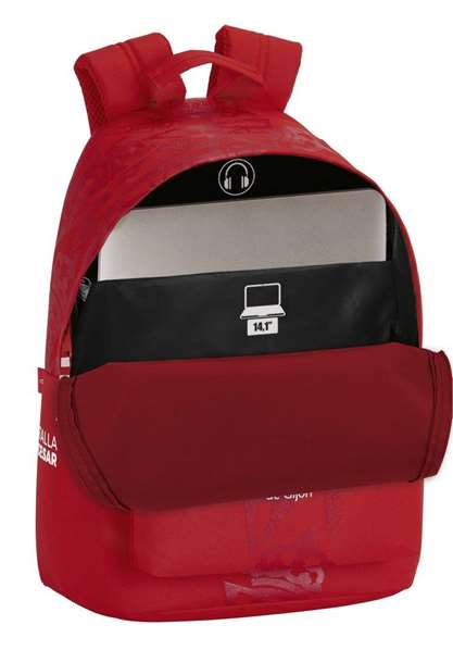Safta Sac à dos pour ordinateur portable 14.1" Real Sportin 31 x 41 x 16 cm en polyester 600D, rouge