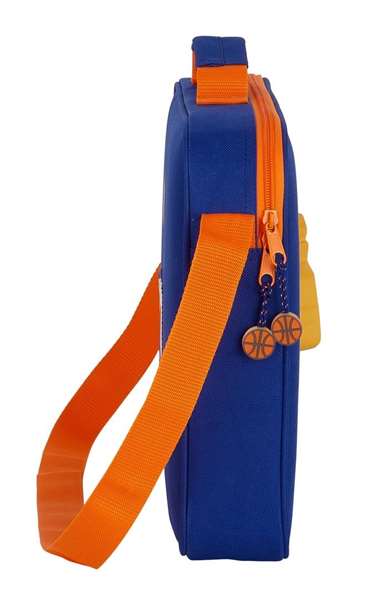 Safta Sac à dos extra-scolaire basket Valencia 38 x 28 x 6 cm - Polyester 600D - Bleu et orange - Langue espagnole
