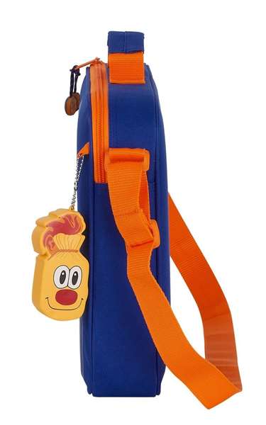 Safta Sac à dos extra-scolaire basket Valencia 38 x 28 x 6 cm - Polyester 600D - Bleu et orange - Langue espagnole