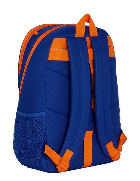Safta Sac à dos transformable avec chariot pour ballon de basket, Valencia, 32x44x16 cm, Polyester 600D, Bleu et Orange Safta Sac à dos transformable avec chariot pour ballon de basket, Valencia, 32x44x16 cm, Polyester 600D, Bleu et Orange