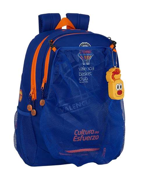 Safta Sac à dos transformable avec chariot pour ballon de basket, Valencia, 32x44x16 cm, Polyester 600D, Bleu et Orange Safta Sac à dos transformable avec chariot pour ballon de basket, Valencia, 32x44x16 cm, Polyester 600D, Bleu et Orange