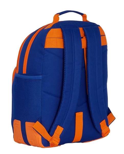 Safta Mochila doble adapt.carro - Sac à dos double adapté caddie Valencia Basket 32x42x15 cm, Polyester 600D, Bleu et Orange Safta Mochila doble adapt.carro - Sac à dos double adapté caddie Valencia Basket 32x42x15 cm, Polyester 600D, Bleu et Orange