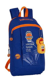 Safta - Mini sac à dos Valencia Basket 22x39x10cm - Polyester 600D - Âge recommandé 3 ans - Bleu et orange