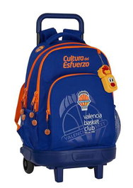 Safta Sac à dos Valencia Basket à roulettes, compact et dépliable, dimensions 33x45x22 cm, 600D polyester, pour 3 ans