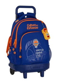 Safta Sac à dos Valencia Basket avec roues compactes amovibles bleu et orange