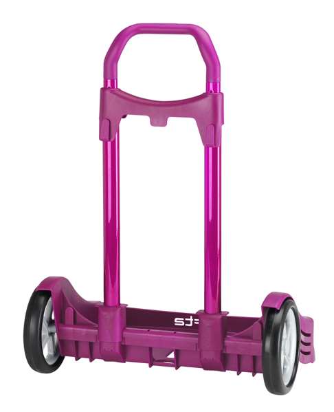 Safta Carro portamochilas plegable Evolution - Chariot pliable pour cartables, 85 x 40 x 28 cm, Fuchsia, pour enfant à partir de 3 ans