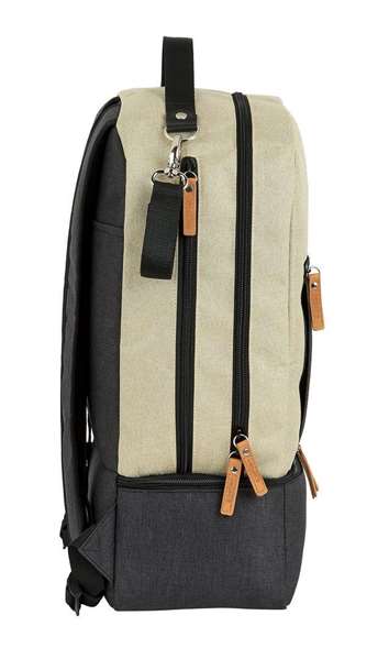 Safta Sac à dos accessoires bébé 30x43x15 cm - Beige et gris foncé - Recommandé 3 ans - Matière Chameleon