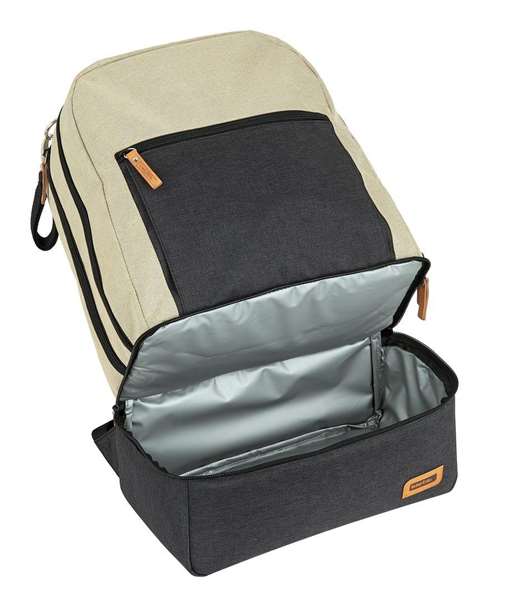 Safta Sac à dos accessoires bébé 30x43x15 cm - Beige et gris foncé - Recommandé 3 ans - Matière Chameleon