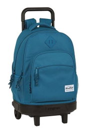 Safta Egeo Blackfit8 Sac à dos Grand Compact à roulettes avec organisation extensible 33x45x22 cm Polyester 600D - Pour 3 à 13 ans