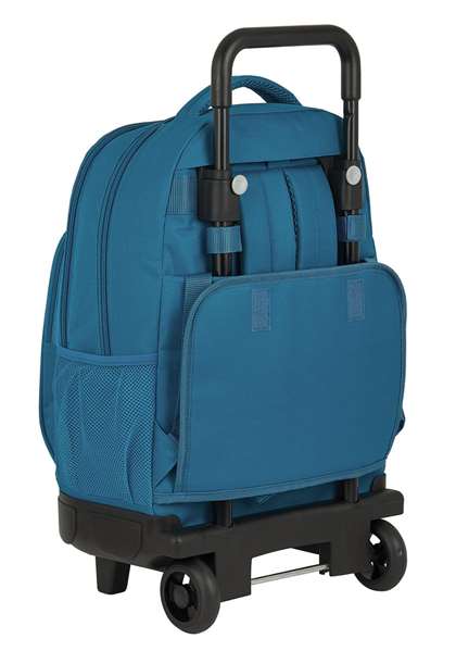 Safta Egeo Blackfit8 Sac à dos Grand Compact à roulettes avec organisation extensible 33x45x22 cm Polyester 600D - Pour 3 à 13 ans