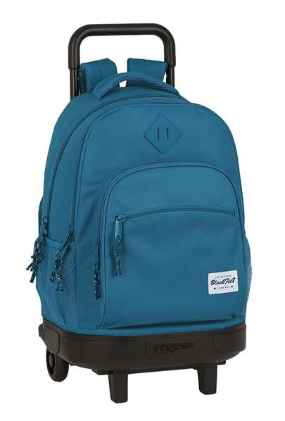 Safta Egeo Blackfit8 Sac à dos Grand Compact à roulettes avec organisation extensible 33x45x22 cm Polyester 600D - Pour 3 à 13 ans