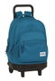 Safta Egeo Blackfit8 Sac à dos Grand Compact à roulettes avec organisation extensible 33x45x22 cm Polyester 600D - Pour 3 à 13 ans