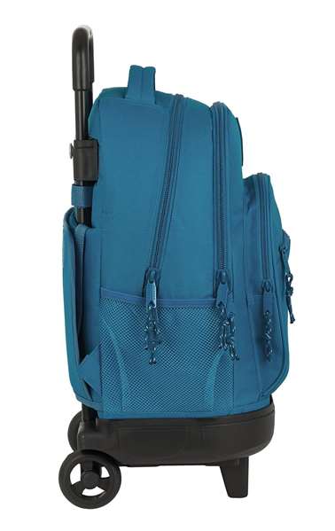 Safta Egeo Blackfit8 Sac à dos Grand Compact à roulettes avec organisation extensible 33x45x22 cm Polyester 600D - Pour 3 à 13 ans