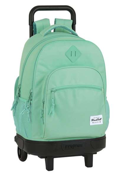 Safta Blackfit8 Sac à dos Grand à roulettes compact, extérieur turquoise, polyester 600D, pour enfant 3 ans
