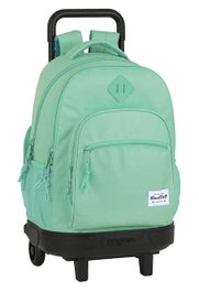 Safta Blackfit8 Sac à dos Grand à roulettes compact, extérieur turquoise, polyester 600D, pour enfant 3 ans