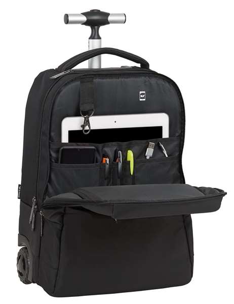 Safta Business Valise Portative 15,6 Pouces avec Support pour Tablette et USB - 47,5 x 37 x 21 cm en Nylon 900D et Cuir PVC