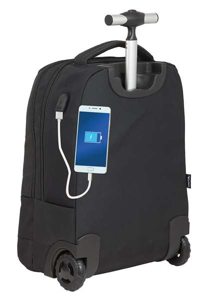Safta Business Valise Portative 15,6 Pouces avec Support pour Tablette et USB - 47,5 x 37 x 21 cm en Nylon 900D et Cuir PVC