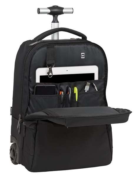 Safta Business Valise Portative 15,6 Pouces avec Support pour Tablette et USB - 47,5 x 37 x 21 cm en Nylon 900D et Cuir PVC