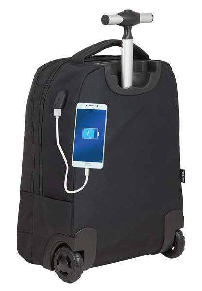 Safta Business Valise Portative 15,6 Pouces avec Support pour Tablette et USB - 47,5 x 37 x 21 cm en Nylon 900D et Cuir PVC