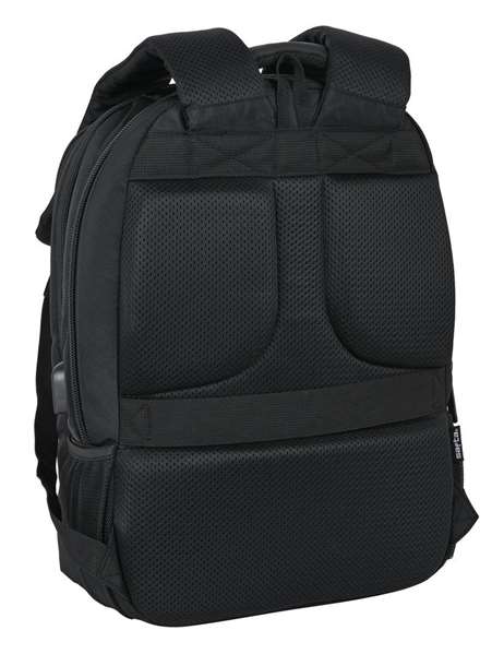 Safta Business - Sac à dos portable 15,6 pouces avec compartiment pour tablette et port USB pour ordinateur portable, nylon 900D - Noir