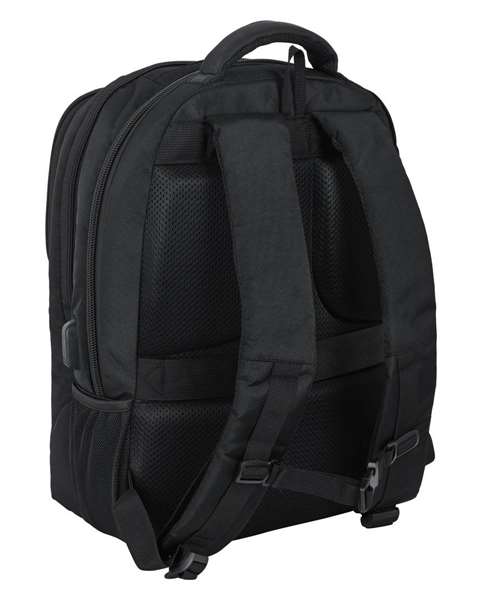 Safta Business - Sac à dos portable 15,6 pouces avec compartiment pour tablette et port USB pour ordinateur portable, nylon 900D - Noir