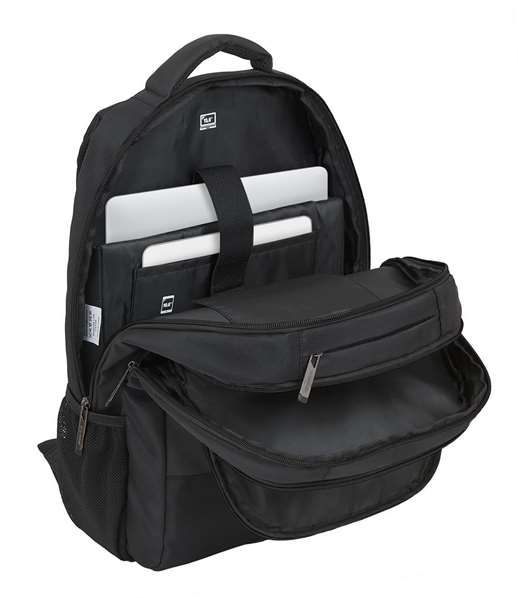 Safta Business - Sac à dos portable 15,6 pouces avec compartiment pour tablette et port USB pour ordinateur portable, nylon 900D - Noir