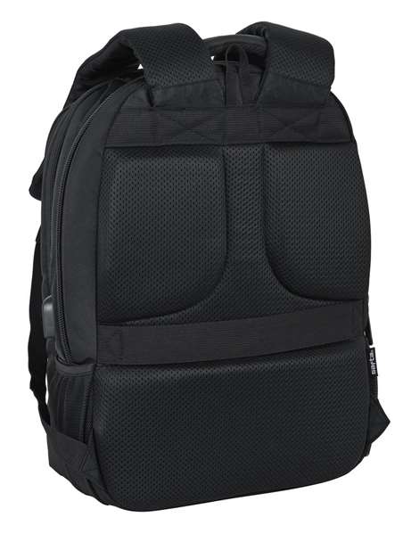 Safta Business - Sac à dos portable 15,6 pouces avec compartiment pour tablette et port USB pour ordinateur portable, nylon 900D - Noir